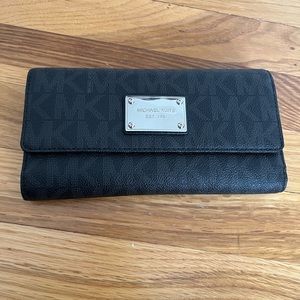 Black and Silver Michael Kors Clutch Wallet